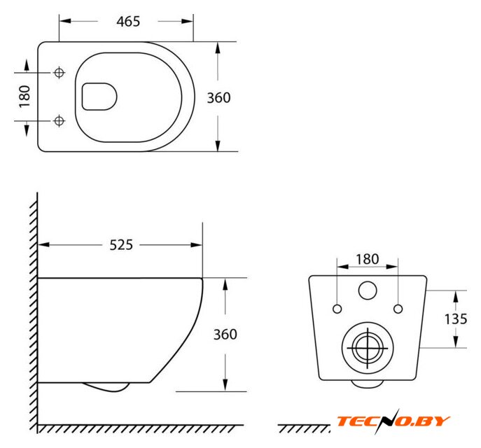 Унитаз подвесной Lauter Vortex 2110830 + TECE Kit 9400413 с кнопкой (белый) - Изображение №24 — Интернет-Магазин TECNO.BY