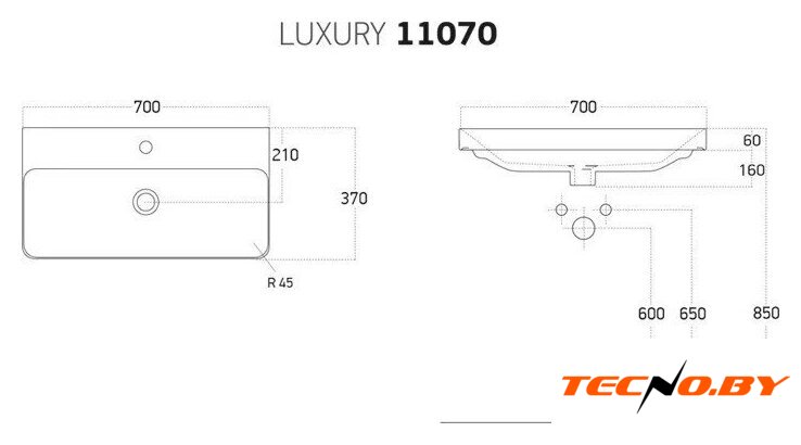  Brevita Тумба с умывальником Victory 70 VIC-09070-0102Я+11070-KL - Изображение №8 — Интернет-Магазин TECNO.BY