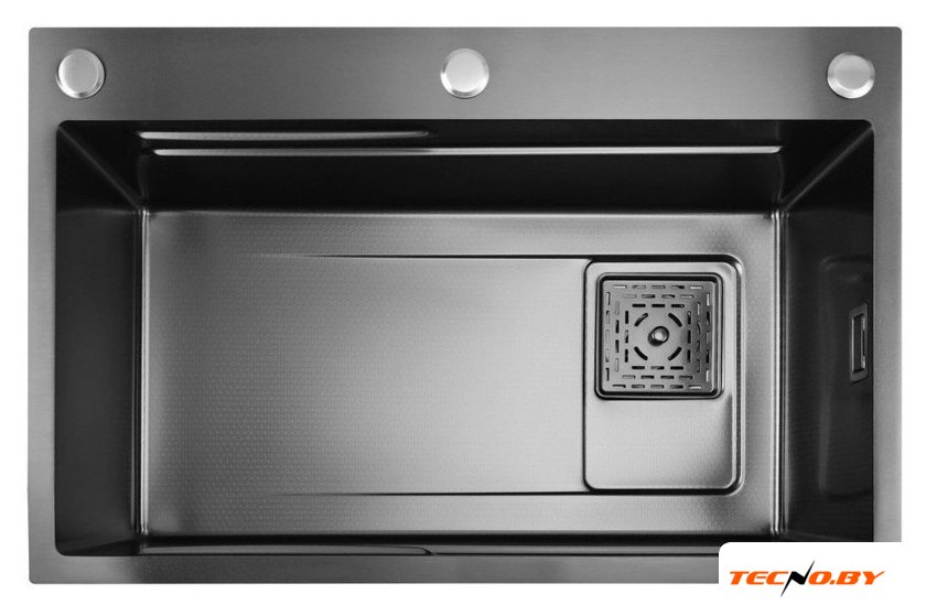 Кухонная мойка Stellar Decor S7045NB-A-D (нано черный, c доской) - Изображение №6 — Интернет-Магазин TECNO.BY