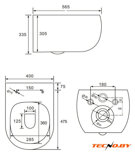 Унитаз подвесной Roxen Titan 530230-02 Rimless Soft Close NC - Изображение №11 — Интернет-Магазин TECNO.BY