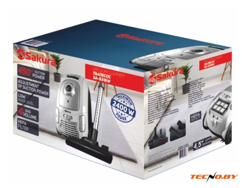 Пылесос Sakura SA-8316W - Изображение №2 — Интернет-Магазин TECNO.BY