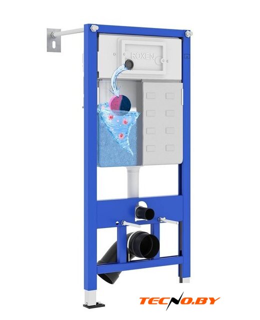 Инсталляция для унитаза Roxen StounFix Dual Fresh 710200 с удлиненными креплениями в комплекте и встр. контейнером для гигиенических таблеток (аромадозатор) - Изображение №3 — Интернет-Магазин TECNO.BY