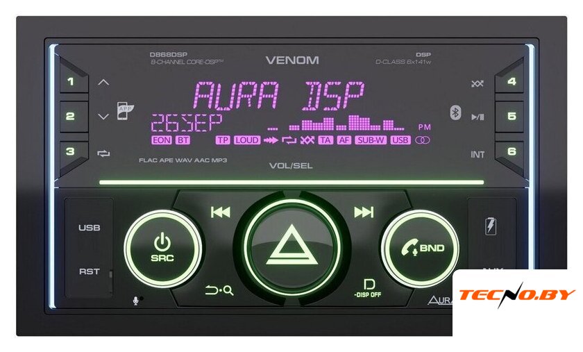 USB-магнитола Aura Venom-D868DSP - Изображение №1 — Интернет-Магазин TECNO.BY