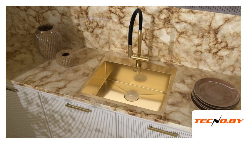 Кухонная мойка ZorG Zerox 59 IF PVD Gold - Изображение №1 — Интернет-Магазин TECNO.BY