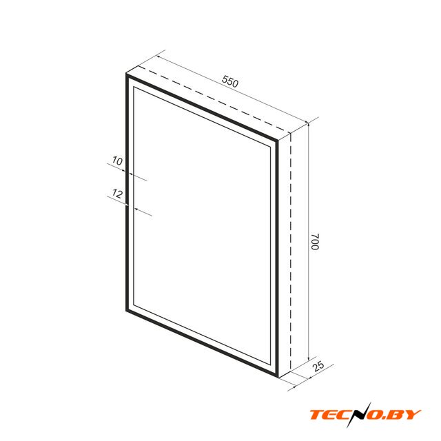  Wellsee Зеркало с фронтальной LED-подсветкой 7 Rays' Spectrum 172201220, 55 х 70 см (с сенсором и регулировкой яркости освещения) - Изображение №9 — Интернет-Магазин TECNO.BY