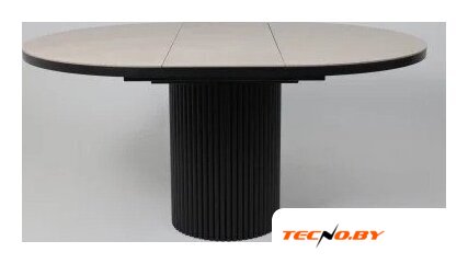 Кухонный стол Мамадома Askar round slide-116 раздвижной круглый 116-156 (bayona ivory premium cer/черный) - Изображение №16 — Интернет-Магазин TECNO.BY