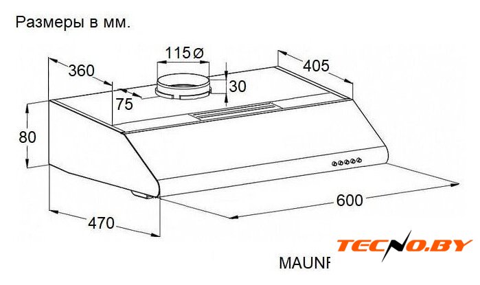 Кухонная вытяжка MAUNFELD Tail Push 60 (черный) - Изображение №3 — Интернет-Магазин TECNO.BY