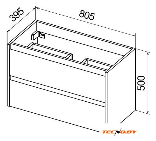  BelBagno Тумба под умывальник Kraft 39-800/390-2C-SO-BO (bianco opaco) - Изображение №3 — Интернет-Магазин TECNO.BY