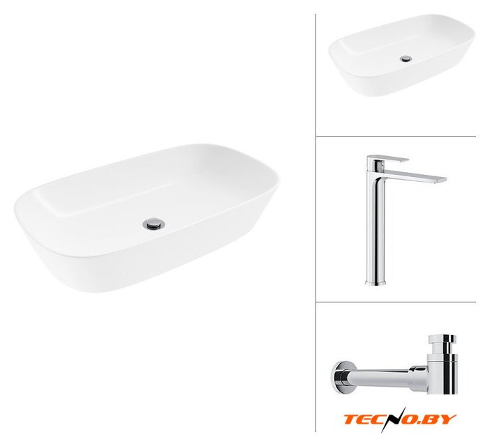 Умывальник Lauter 21393-70 + Reef 21CK8678C с сифоном 21635CH (хром) - Изображение №1 — Интернет-Магазин TECNO.BY