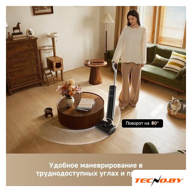 Вертикальный моющий пылесос Dreame G12 Wet and Dry Vacuum HHR32A (евровилка, черный) - Изображение №7 — Интернет-Магазин TECNO.BY