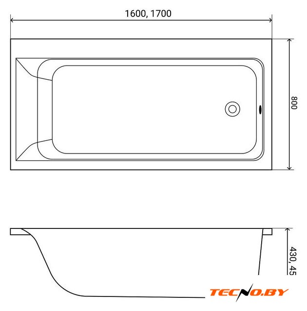 Ванна Lauter Seraphina 160x80 2112160R (с каркасом и сифоном 21Y11021 матовый черный) - Изображение №16 — Интернет-Магазин TECNO.BY