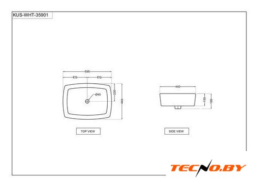 Умывальник Jaquar KUS-WHT-35901 - Изображение №3 — Интернет-Магазин TECNO.BY