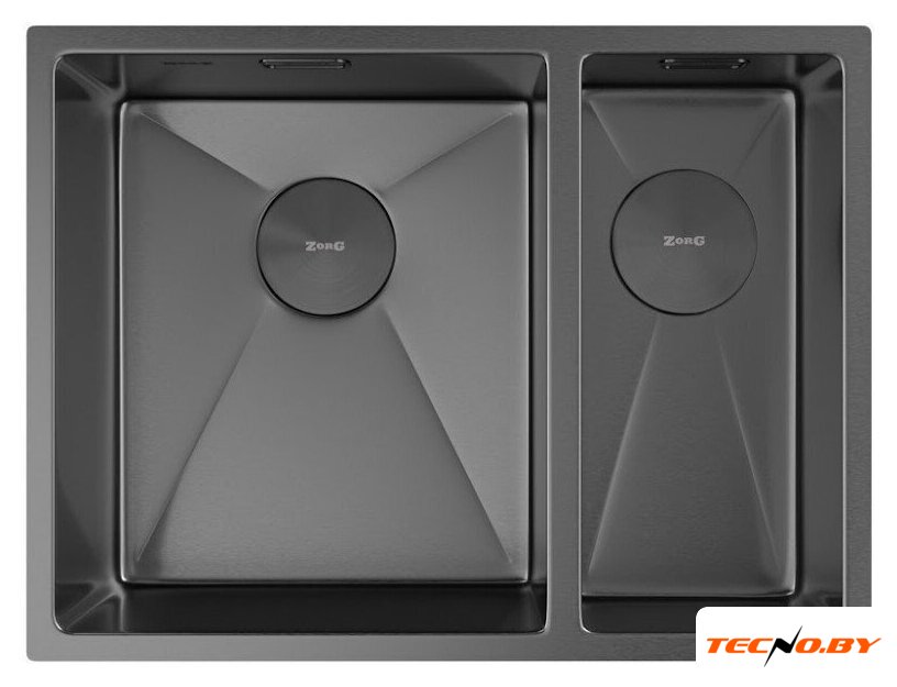 Кухонная мойка ZorG Zerox 58-2 U / IF-R PVD Gunblack - Изображение №3 — Интернет-Магазин TECNO.BY