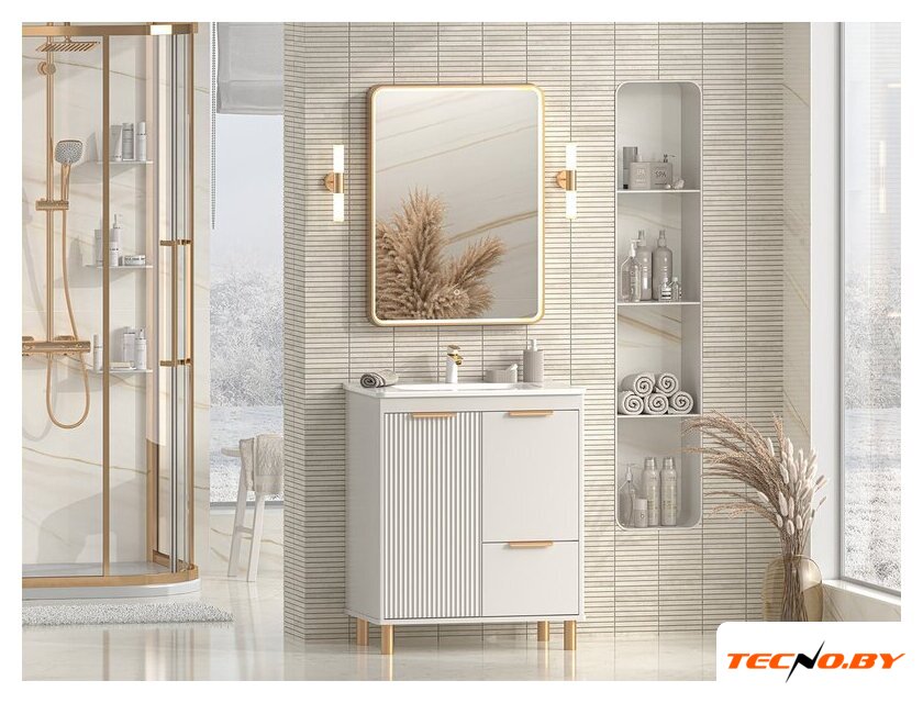  Brevita Тумба с умывальником Risacca Crema 70 RIS-06070-0342Я+B-OND070-01 (серый кашемир) - Изображение №8 — Интернет-Магазин TECNO.BY