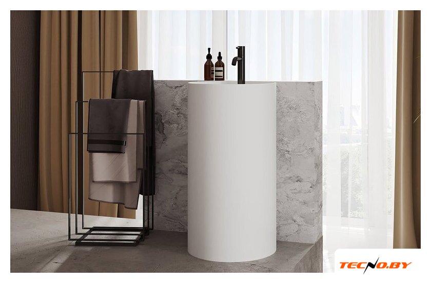Умывальник Belux Осло 450x800 (18, белый матовый/Solid Surface) - Изображение №4 — Интернет-Магазин TECNO.BY