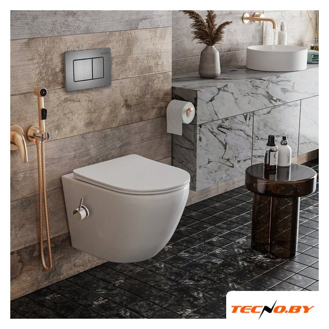 Унитаз подвесной Roxen Antares Bidet в комплекте с инсталляцией StounFix Dual Fresh 6 в 1 960516 (кнопка: оружейная сталь) - Изображение №11 — Интернет-Магазин TECNO.BY