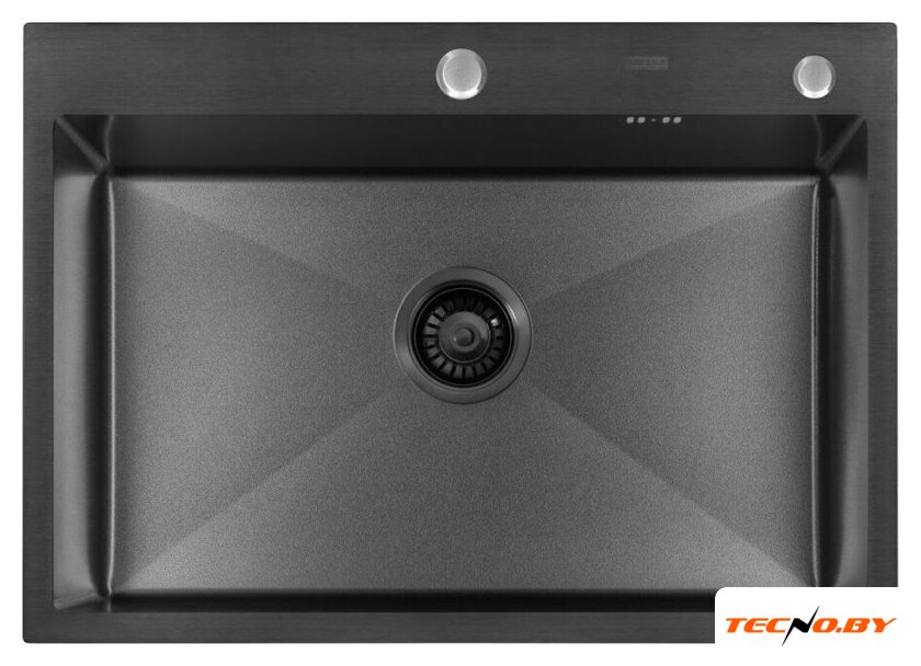 Кухонная мойка ARFEKA ECO AR 700*500 BLACK PVD NANO DECOR VOLCANIC ROCK - Изображение №4 — Интернет-Магазин TECNO.BY