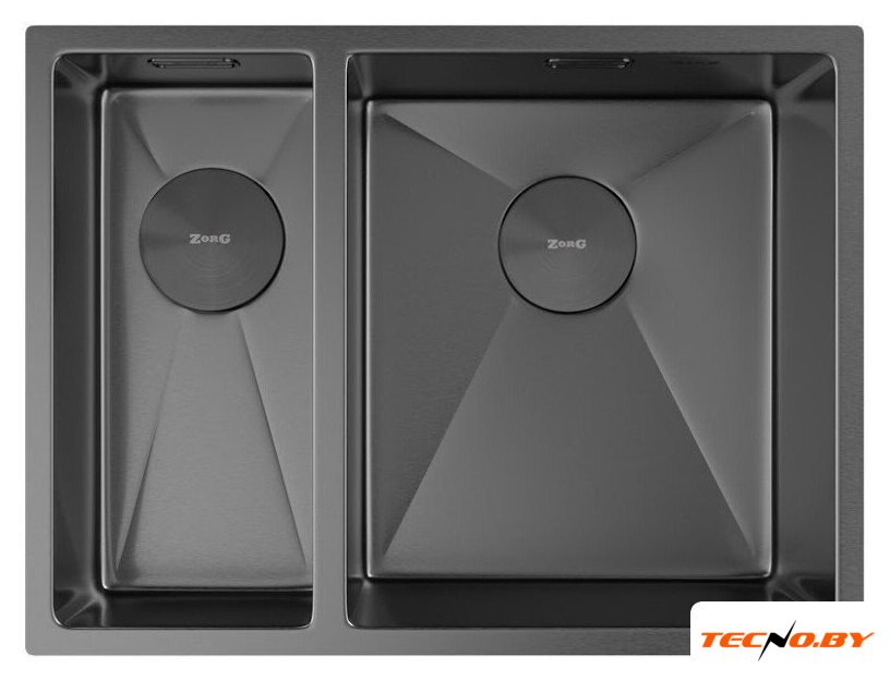 Кухонная мойка ZorG Zerox 58-2 U / IF-L PVD Gunblack - Изображение №3 — Интернет-Магазин TECNO.BY