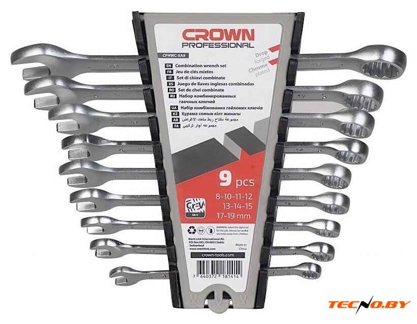 Набор ключей Crown CPHWC-XA9 (9 предметов) - Изображение №1 — Интернет-Магазин TECNO.BY