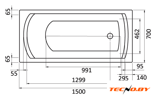 Ванна Santek Монако 150x70 (1WH111976) - Изображение №3 — Интернет-Магазин TECNO.BY