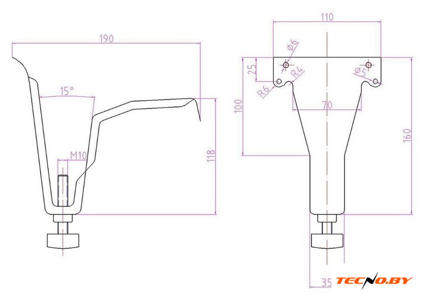 Ванна Lauter Axel 100 21B1110 (с ножками) - Изображение №21 — Интернет-Магазин TECNO.BY