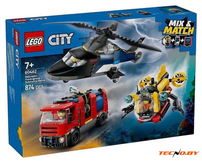 Конструктор LEGO City 60462 Вертолет, пожарная машина и подводная лодка - Изображение №1 — Интернет-Магазин TECNO.BY