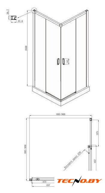 Душевой уголок Ambassador Set 11011104-ST5 - Изображение №5 — Интернет-Магазин TECNO.BY