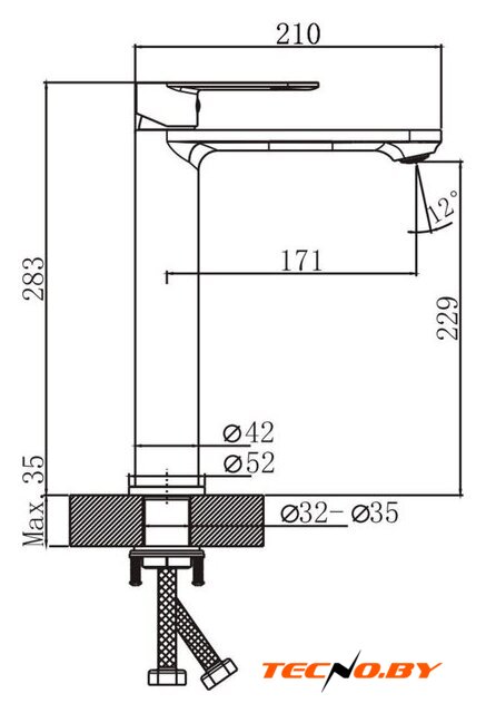 Умывальник Lauter 21393-70 + Moon 21СK81691C с сифоном 21635CH (хром) - Изображение №5 — Интернет-Магазин TECNO.BY