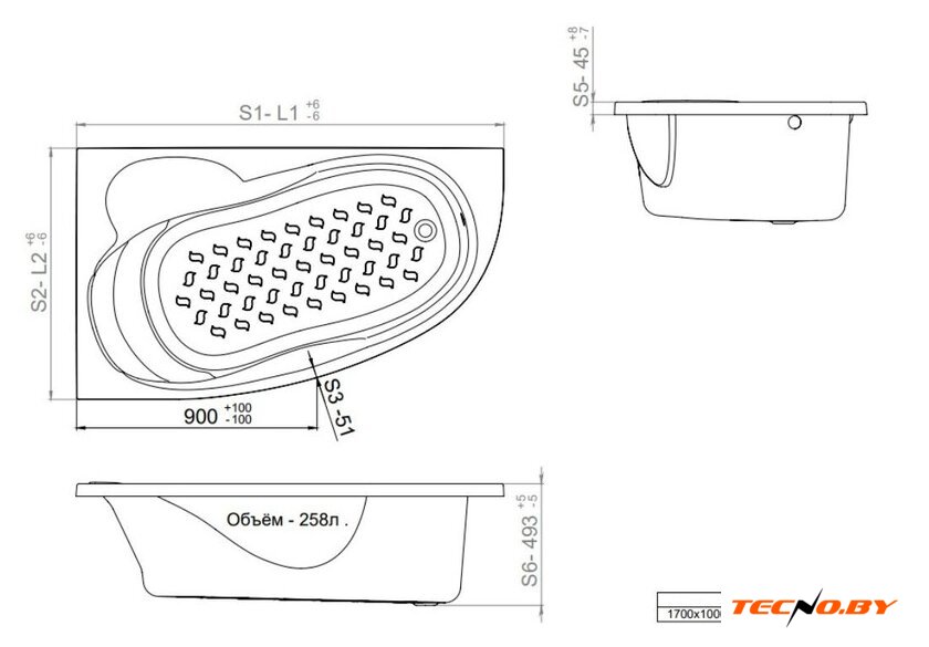 Ванна Triton Изабель гидромассажная 170x100R Люкс - Изображение №3 — Интернет-Магазин TECNO.BY