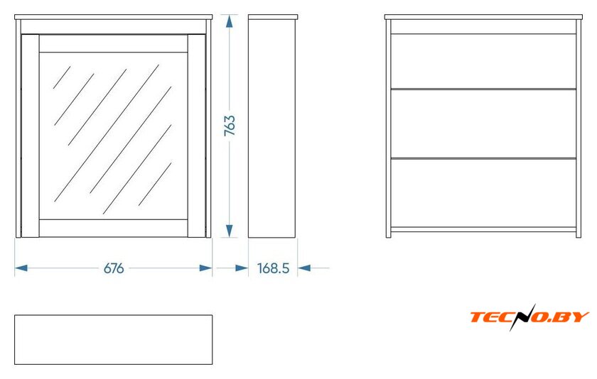  Saniteco Шкаф с зеркалом для ванной Селена 70 2.18.24.040.24 (белый) - Изображение №6 — Интернет-Магазин TECNO.BY