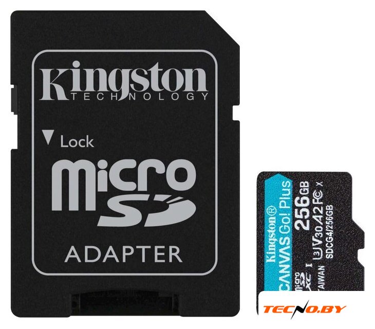 Карта памяти Kingston Canvas Go! microSDXC 256GB SDCG4/256GB (с адаптером) - Изображение №1 — Интернет-Магазин TECNO.BY