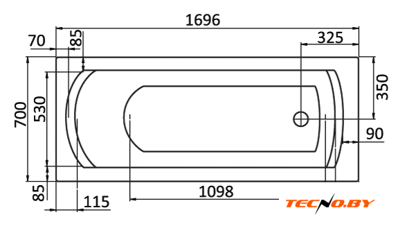 Ванна Santek Монако 170x70 (1WH111979) - Изображение №3 — Интернет-Магазин TECNO.BY