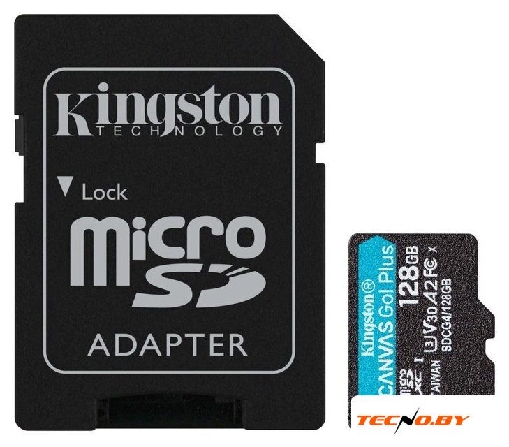 Карта памяти Kingston Canvas Go! microSDXC 128GB SDCG4/128GB (с адаптером) - Изображение №1 — Интернет-Магазин TECNO.BY