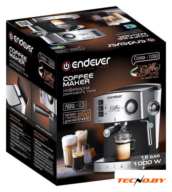 Рожковая кофеварка Endever Costa-1060 - Изображение №5 — Интернет-Магазин TECNO.BY