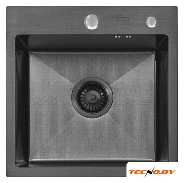 Кухонная мойка ARFEKA ECO AR 450*450 BLACK PVD NANO DECOR MILLET GRAINS (настольная) - Изображение №2 — Интернет-Магазин TECNO.BY