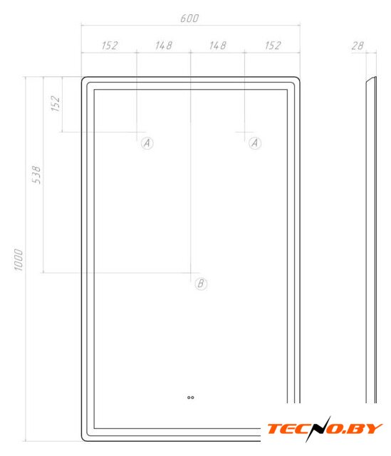  Vigo Зеркало Roberta Comfort 600 - Изображение №10 — Интернет-Магазин TECNO.BY