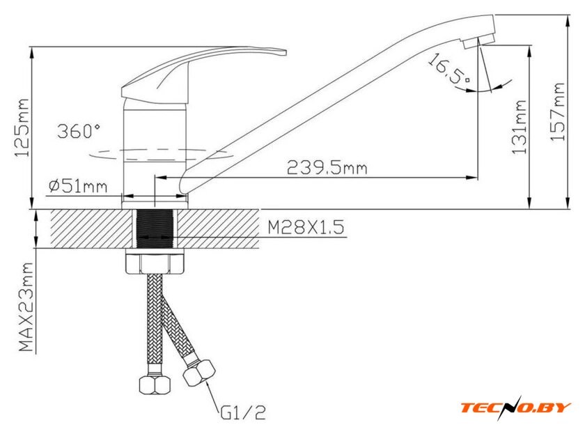 Смеситель Econoce EC0651 - Изображение №2 — Интернет-Магазин TECNO.BY