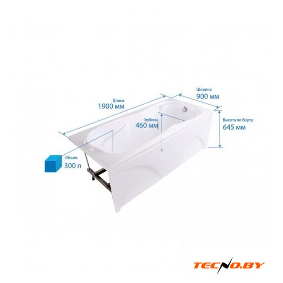 Ванна Triton Персей 190x90 Люкс Flat (с гидромассажем) - Изображение №2 — Интернет-Магазин TECNO.BY