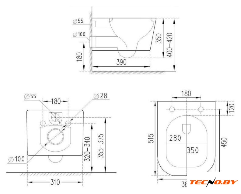 Унитаз подвесной Roxen Boro One Rimless 6 в 1 StounFix Dual Fresh 621774 (оружейная сталь/металл) - Изображение №22 — Интернет-Магазин TECNO.BY
