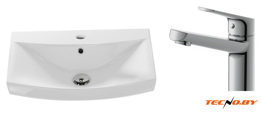 Умывальник Cersanit Carina 60В S-UM-CAR60/1 + 63037 - Изображение №1 — Интернет-Магазин TECNO.BY