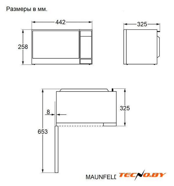 Микроволновая печь MAUNFELD MFSMO720EB02 - Изображение №3 — Интернет-Магазин TECNO.BY