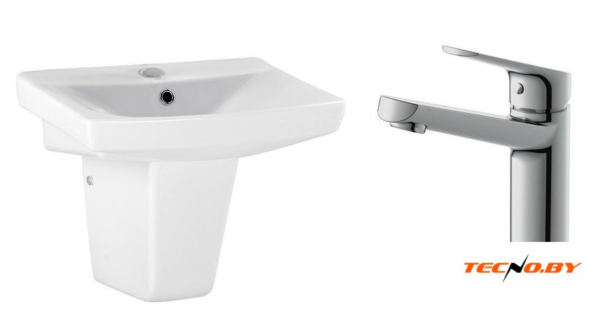 Умывальник Cersanit Carina 55В S-UM-CAR55/1 + 63037 - Изображение №1 — Интернет-Магазин TECNO.BY