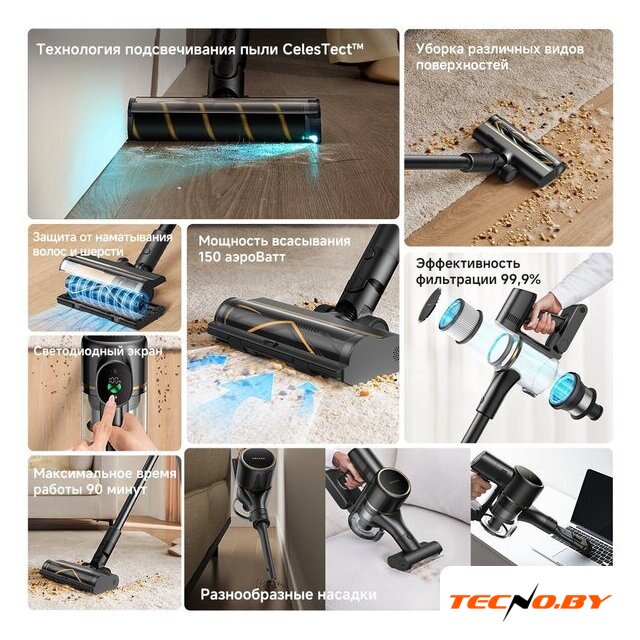 Пылесос Dreame Cordless Vacuum Cleaner R10s Pro VZV23A (евровилка, черный) - Изображение №7 — Интернет-Магазин TECNO.BY
