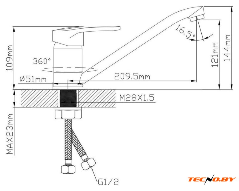 Смеситель Econoce EC0661 - Изображение №2 — Интернет-Магазин TECNO.BY