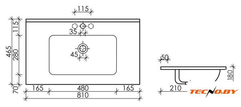  Sancos Тумба с умывальником Folk FL80W + CN7005MB - Изображение №12 — Интернет-Магазин TECNO.BY