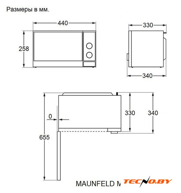 Микроволновая печь MAUNFELD MFSMO720MW01 - Изображение №3 — Интернет-Магазин TECNO.BY