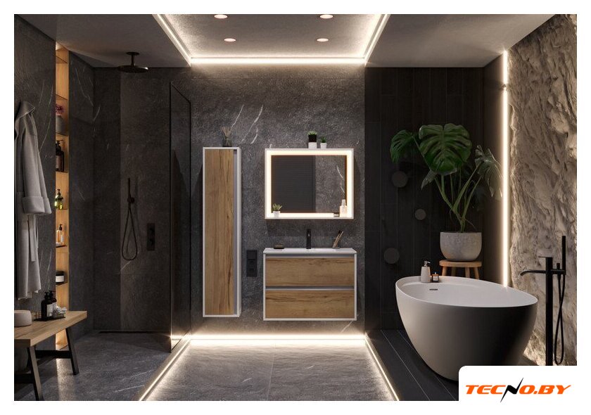  ЗОВ Тумба под умывальник Парма 90 P90LWP0MHMC1A (белый/галифакс) - Изображение №2 — Интернет-Магазин TECNO.BY