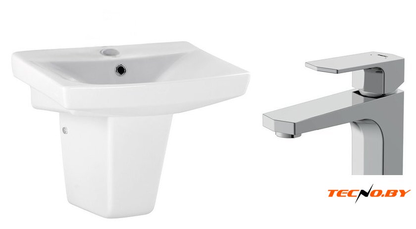 Умывальник Cersanit Carina 55В S-UM-CAR55/1 + 63055 - Изображение №1 — Интернет-Магазин TECNO.BY