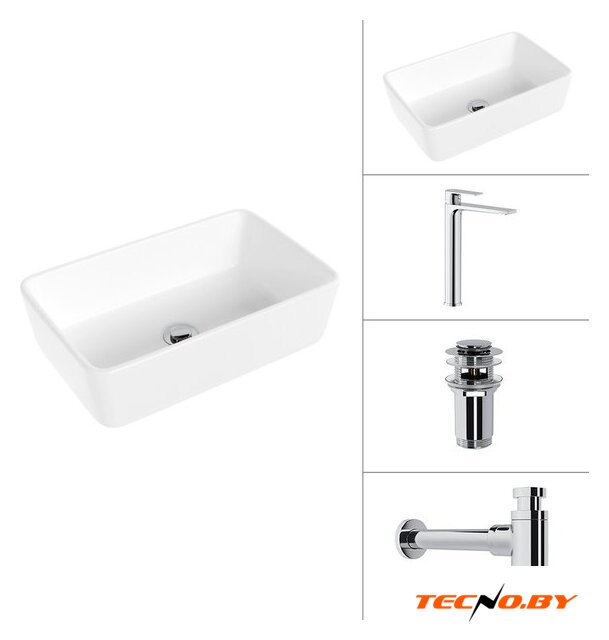 Умывальник Lauter 21674A + Reef 21CK8678C + сифон 21635CH + дон.клапан 21190CH (хром) - Изображение №1 — Интернет-Магазин TECNO.BY