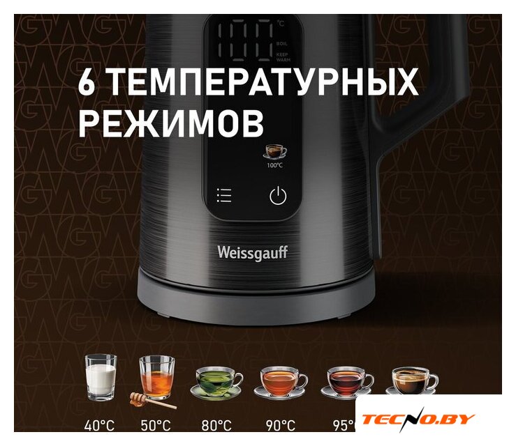 Электрический чайник Weissgauff WK 1560 Db Touch BodyCool - Изображение №11 — Интернет-Магазин TECNO.BY